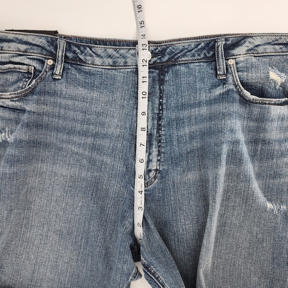 Silver NWT Sure Thing Long Short High Rise Denim Women's Plus Size 24 - Picture 5 of 11